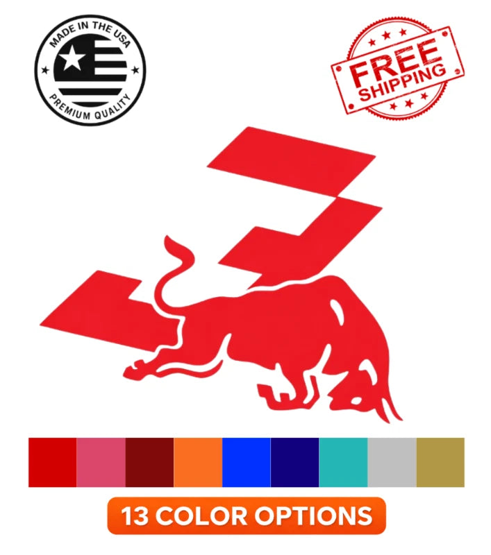 Verstappen number 3 racing vinyl decal product photo 1