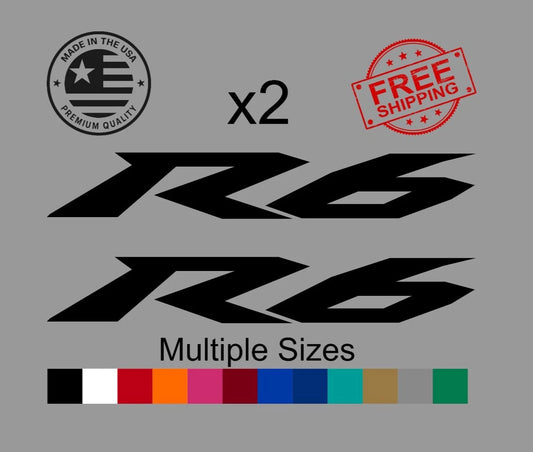 Pair of Yamaha R6 motorcycle fairing decals
