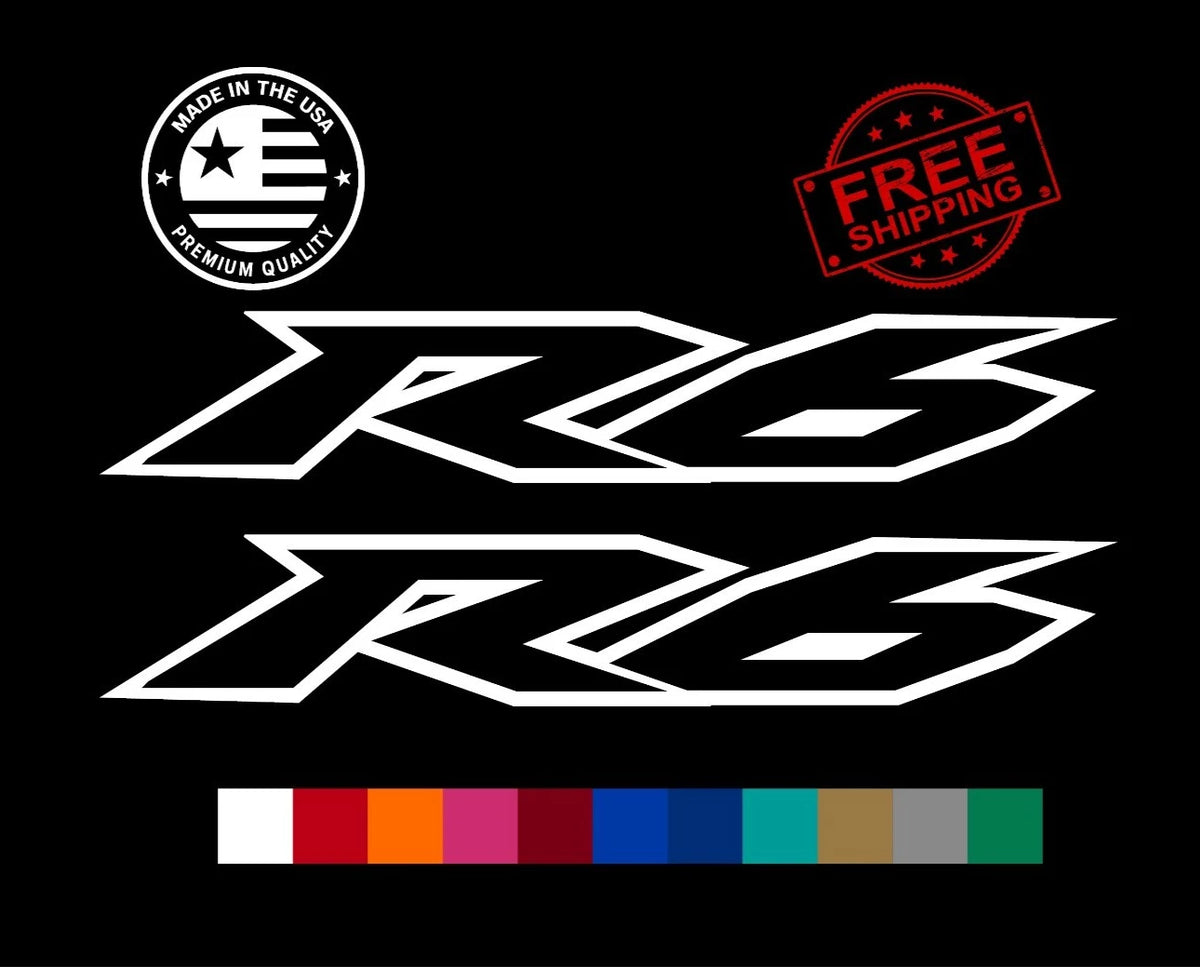 Yamaha R6 two-color layered decal pair