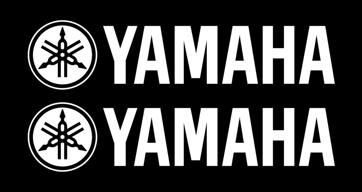 Yamaha text logo vinyl decal application example