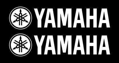 Yamaha text logo vinyl decal application example