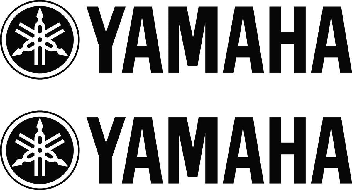 Yamaha text logo vinyl decal application example