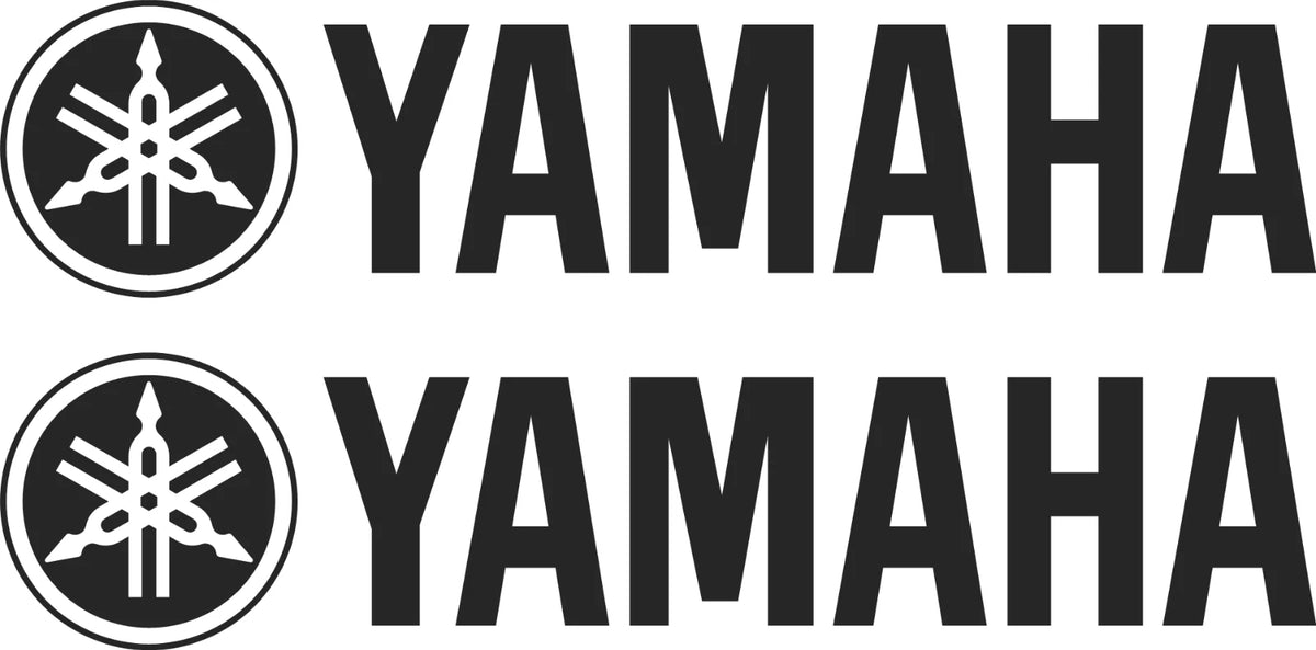 Yamaha text logo vinyl decal application example