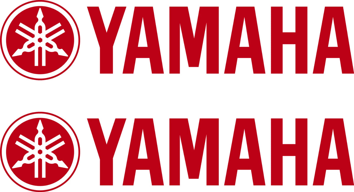 Yamaha text logo vinyl decal application example