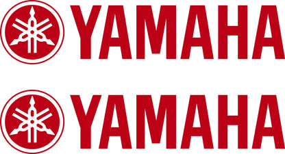 Yamaha text logo vinyl decal application example