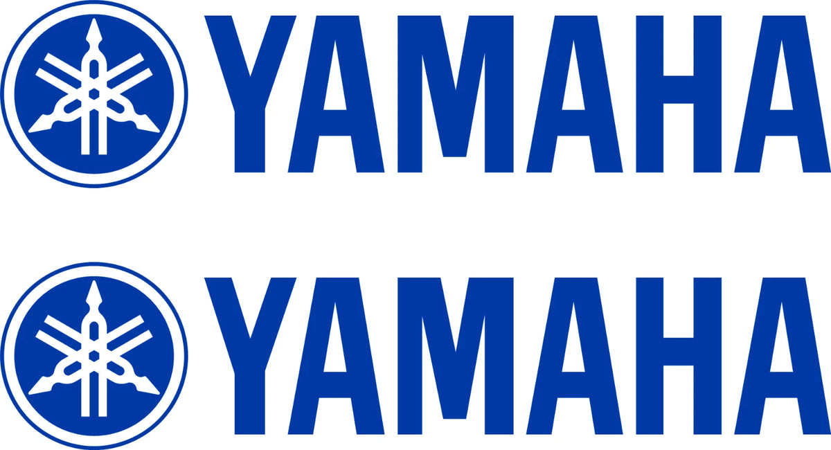 Yamaha text logo vinyl decal application example
