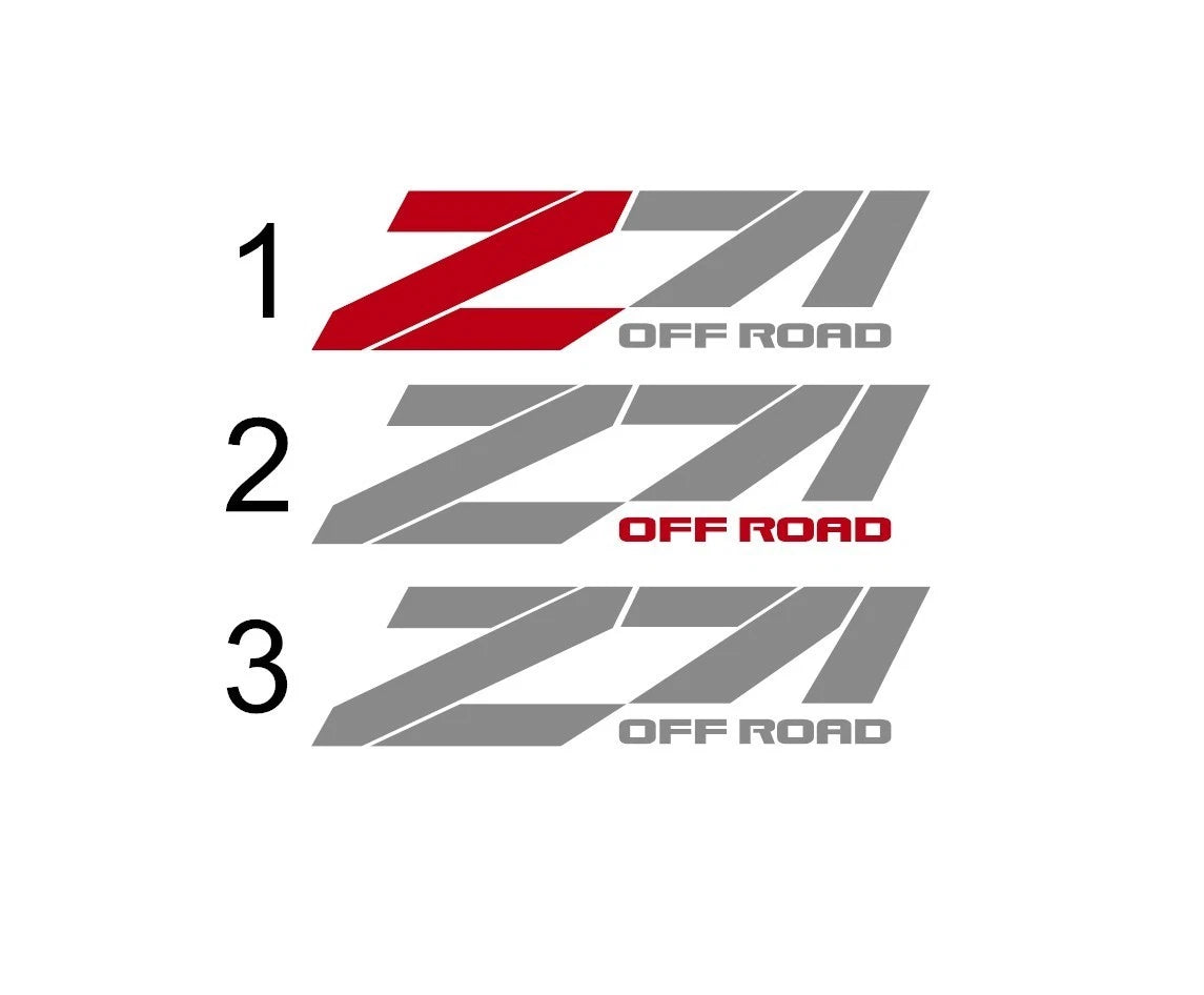 Z71 Off Road vinyl truck decal example
